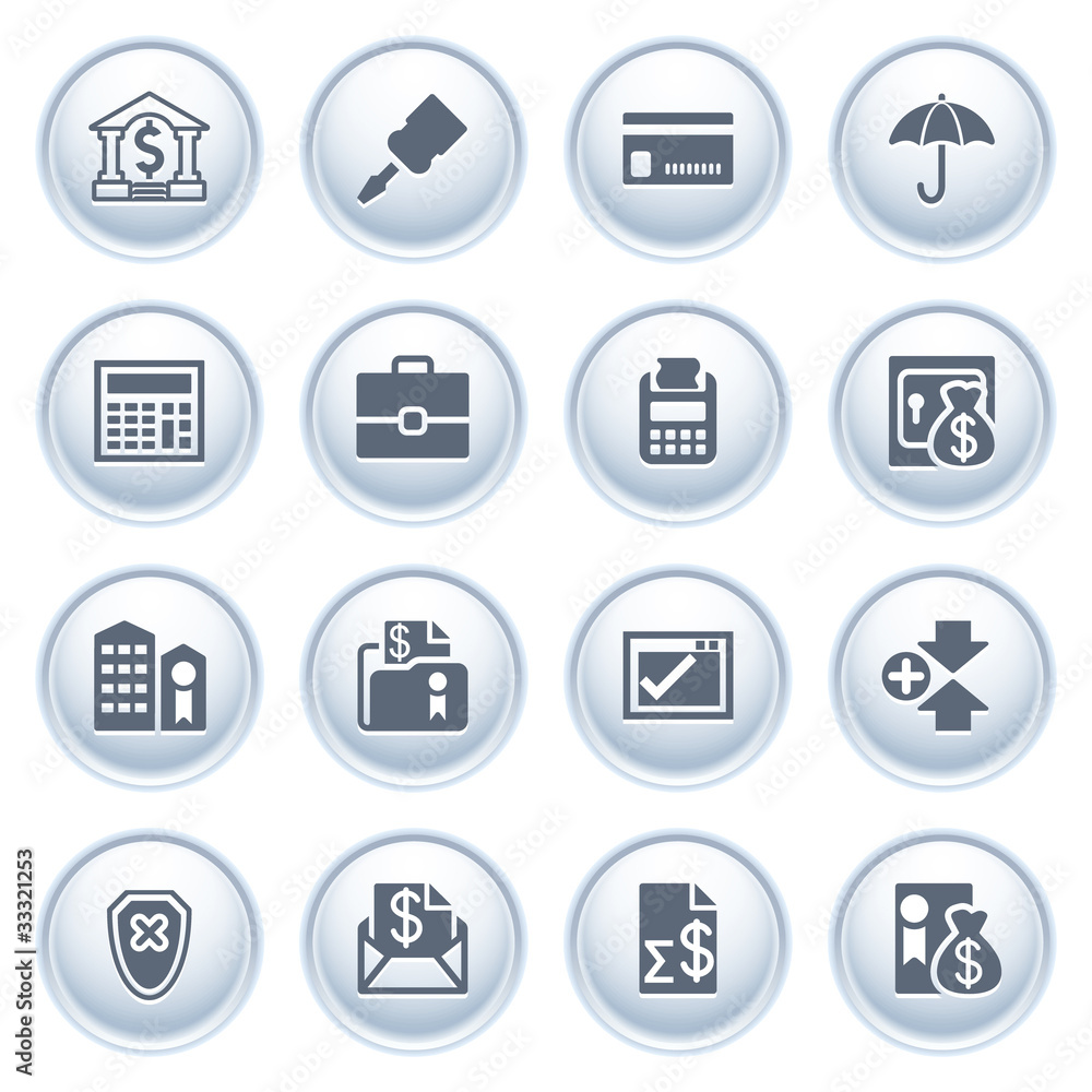 Banking web icons on buttons. Banking web icons on buttons.