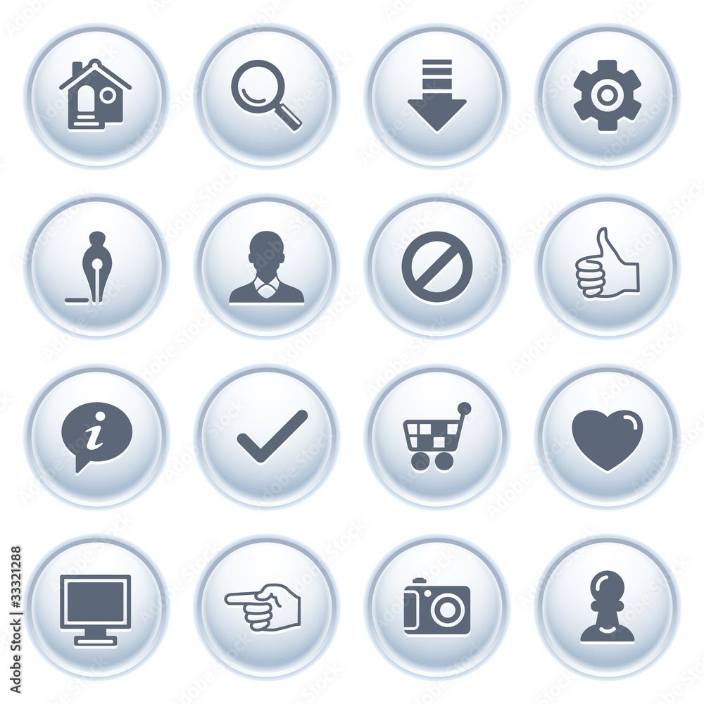 Basic web icons on buttons.