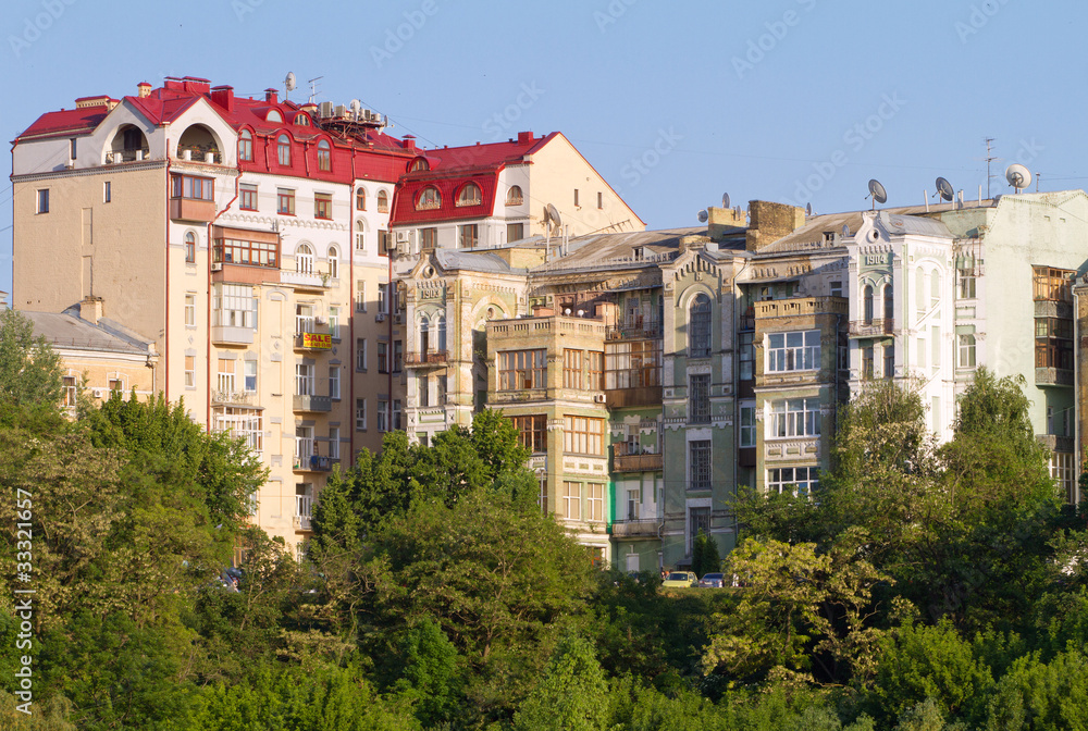 View at downtown buildings, Kiev, Ukraine