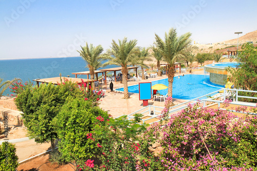 Swimming pool on Amman public Beachm on the Dead Sea