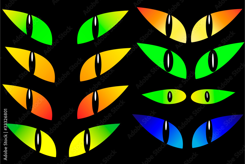 Eyes in the night, Vector illustration. Eyes in the night, Vector illustration.