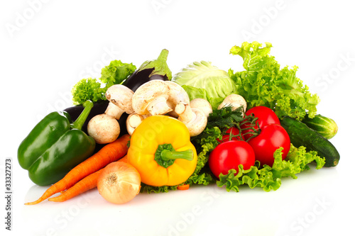 A set of fresh vegetables isolated on white
