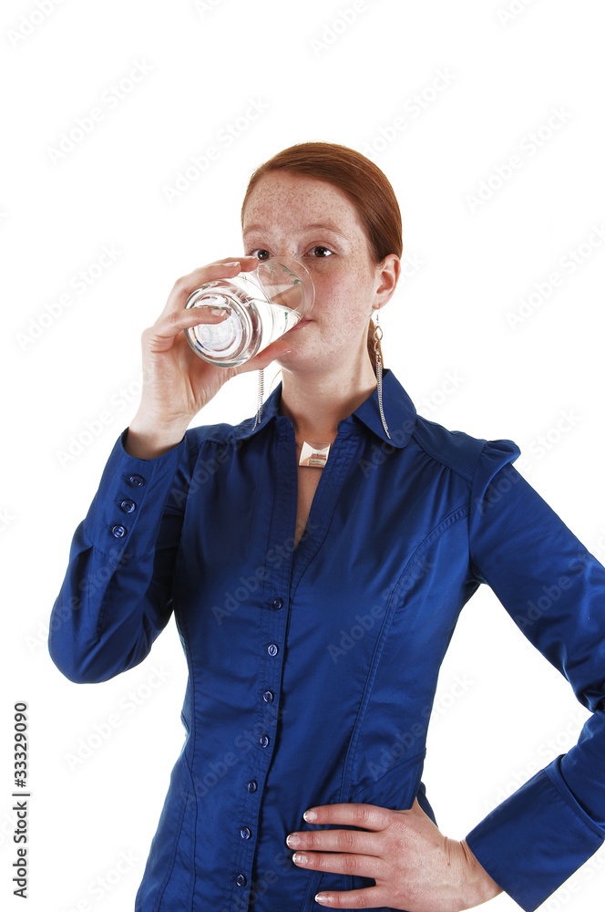Girl drinking water. Girl drinking water.