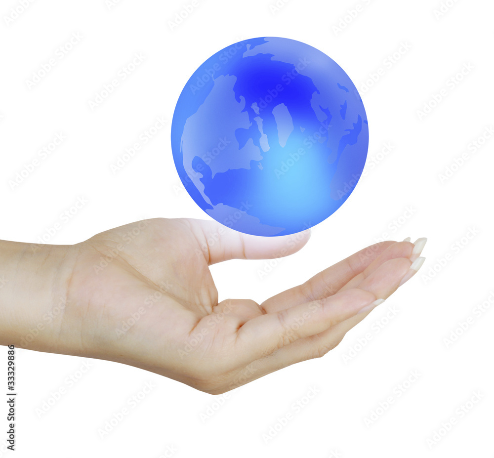 holding a glowing earth globe in his hands holding a glowing earth globe in his hands