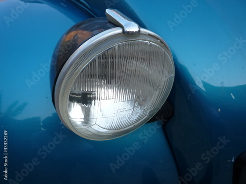 Cuadro en lienzo blue Classic Car Citroen 2cv headlight