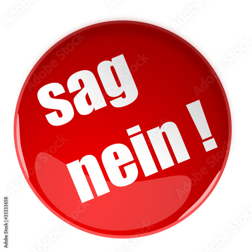 3d button in rot, Sag nein !