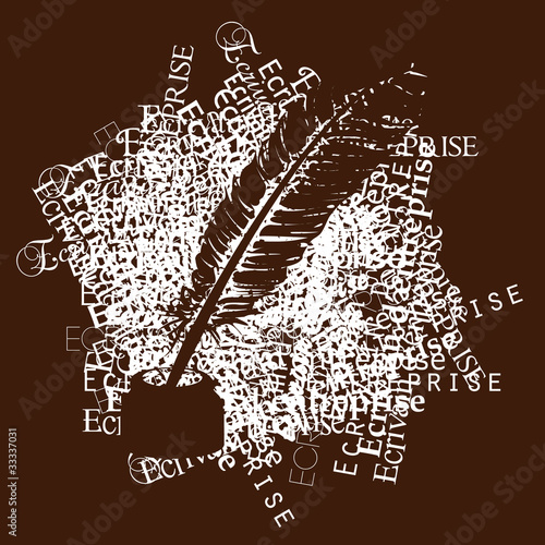 vecteur plume, écriture/écrivain