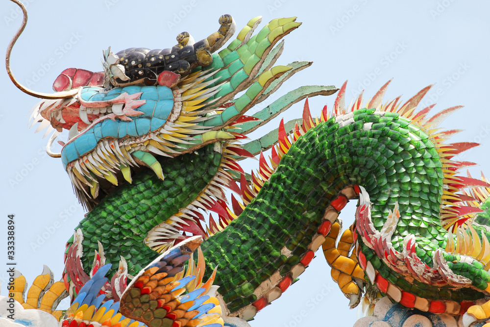 Fototapeta premium Dragon in Bangkok temple in Thailand.