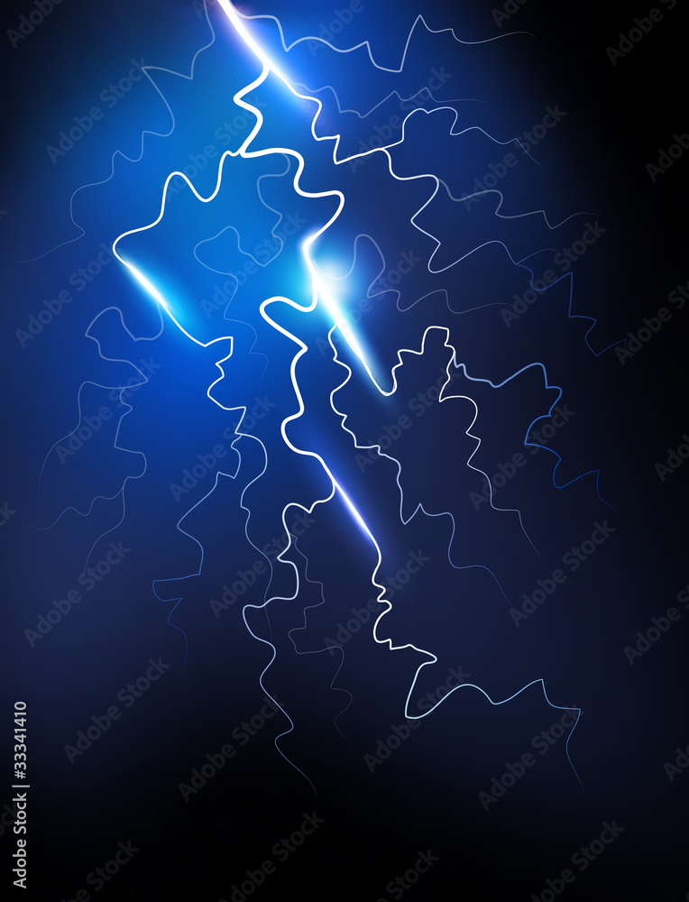 Lightning in the night sky. Vector illustration Lightning in the night sky. Vector illustration