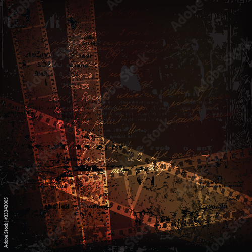 grungy vector background with filmstrips fragments. eps 10