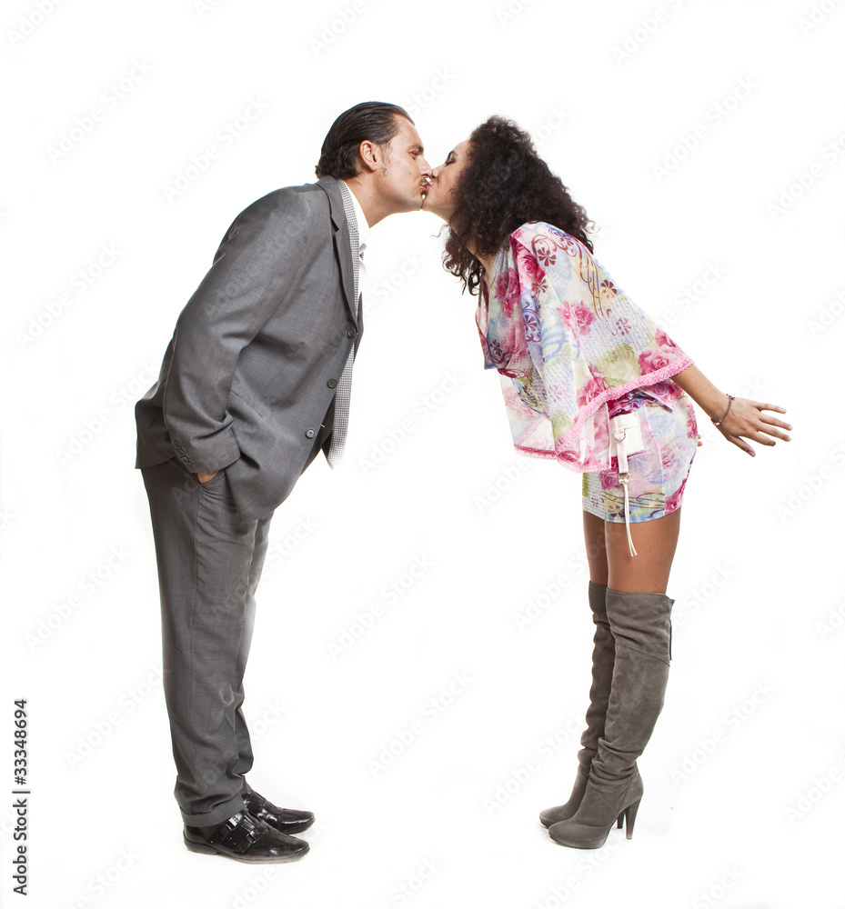 confident elegant couple of young people kissing confident elegant couple of young people kissing