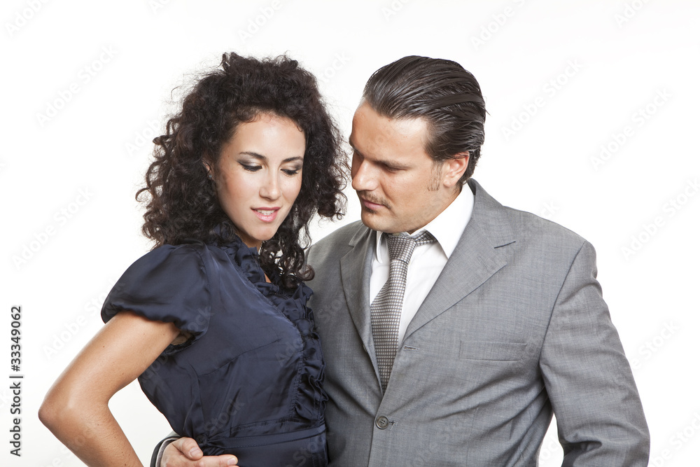 confident elegant couple of young people confident elegant couple of young people