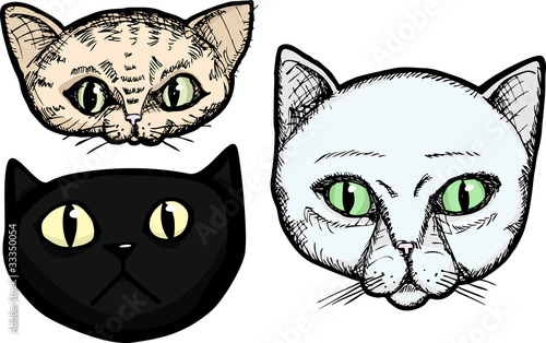 Three Cat Heads