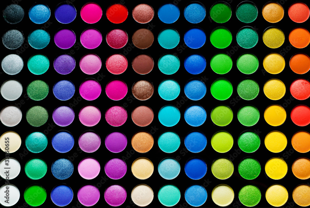 Palette of colorful eye shadows Palette of colorful eye shadows