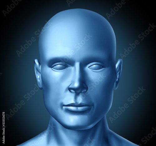 Human head frontal view