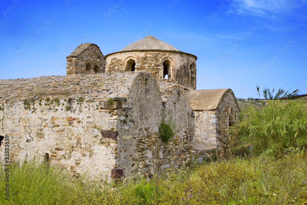 grèce; cyclades; naxos : église byzantine aghios mama