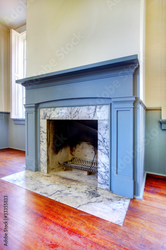 Antique fireplace with mental from 1856