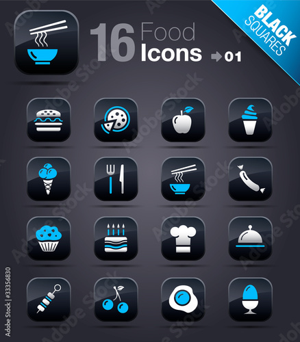 Black Squares - Food Icons