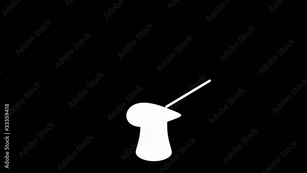 Silver stars from hat. 3d. Alpha channel is included