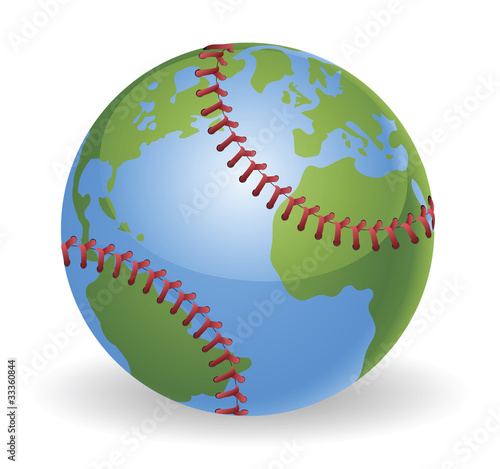 World globe baseball ball concept