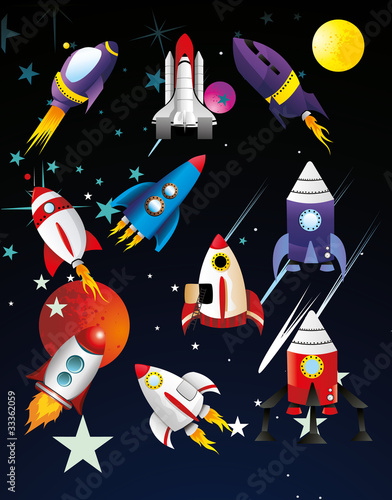 naves espaciales en vector