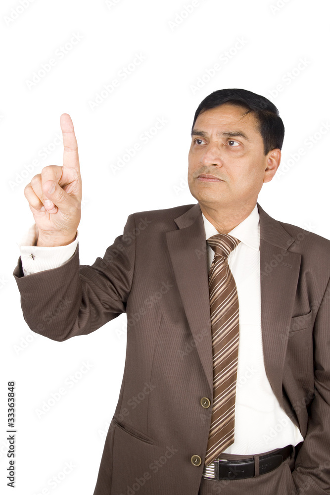 Portrait of mature businessman drawing chart. Portrait of mature businessman drawing chart.