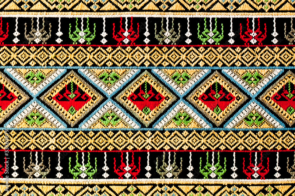 ancient thai woven cloth, pattern2, close ancient thai woven cloth, pattern2, close