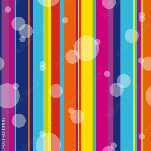 Seamless Pattern Colour Stripes & Bubbles