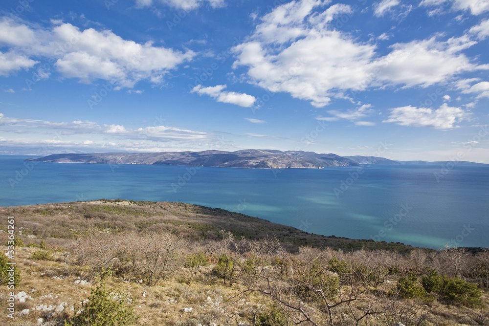 Panoramic view of Cres island in Croatia