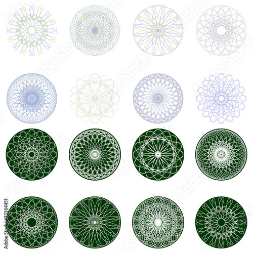 Guilloche rosette, vector pattern. EPS 8