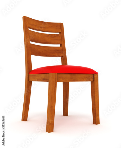 wooden chair isolated over white