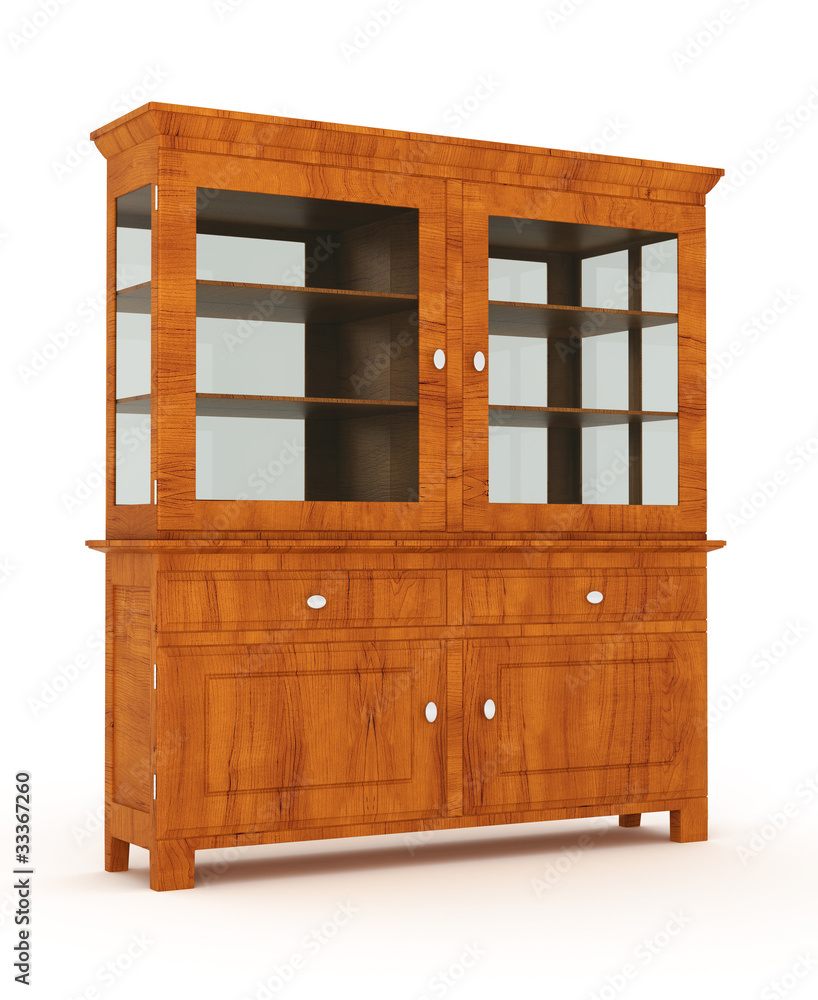 wooden cabinet isolated over white background wooden cabinet isolated over white background