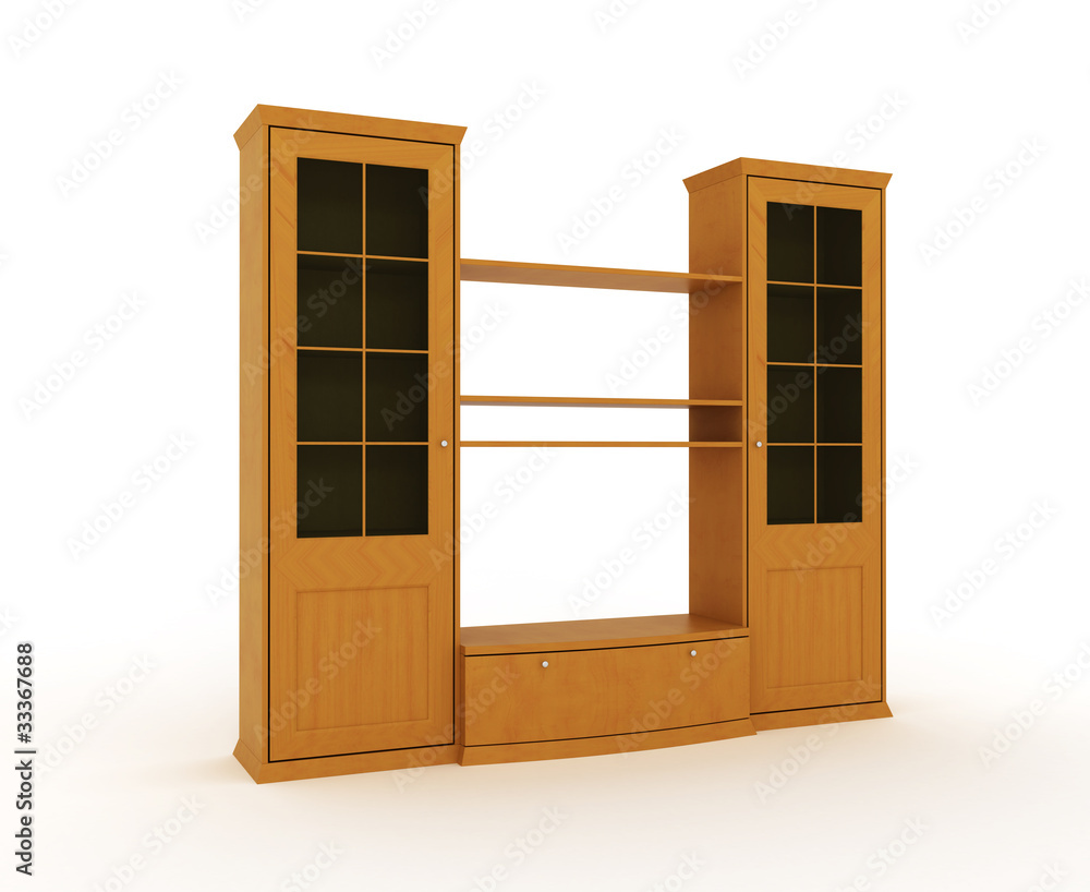 Obraz premium wooden cabinet isolated over white background