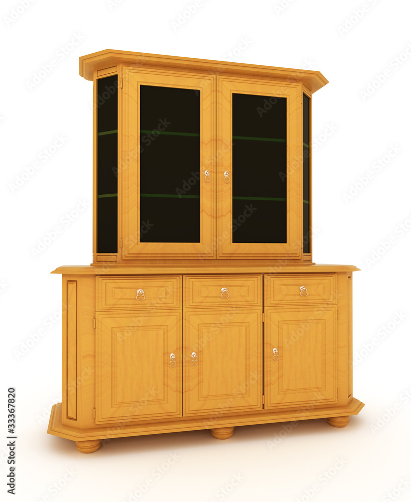 wooden cabinet isolated over white background wooden cabinet isolated over white background