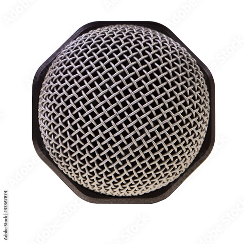 Audio recording microphone isolated over white background. © Bart