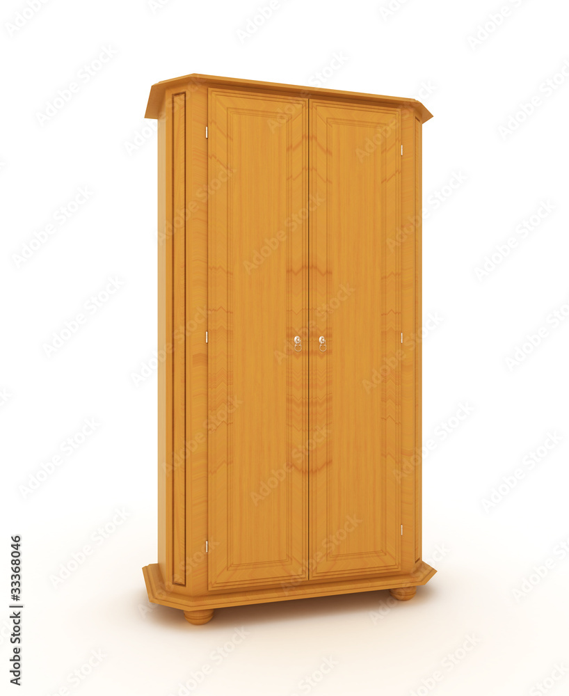 wooden cabinet isolated over white background wooden cabinet isolated over white background
