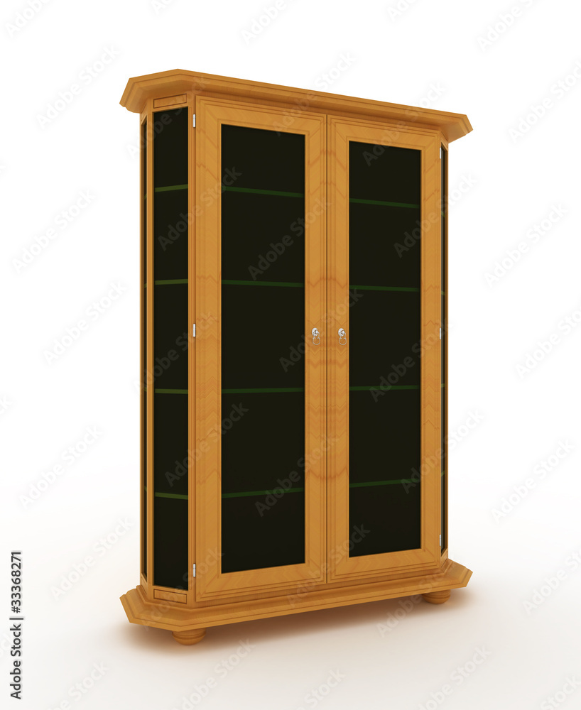 wooden cabinet isolated over white background wooden cabinet isolated over white background