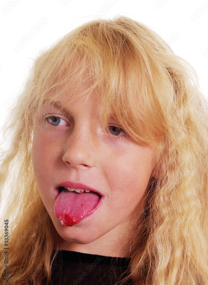 Food on the tongue. Food on the tongue.