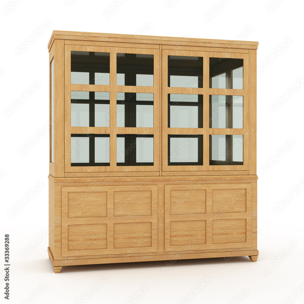 wooden cabinet isolated over white background wooden cabinet isolated over white background