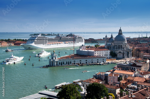 Stock Photo: Cruise ship in Venice