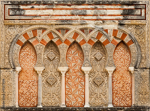 Ancient islamic building decoration photo