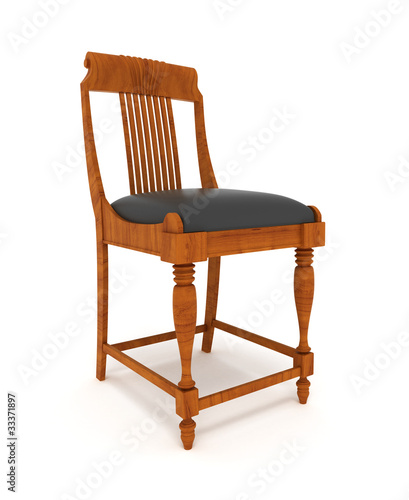 wooden chair isolated over white