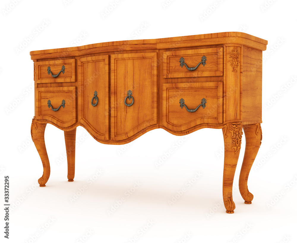 wooden cabinet isolated over white background wooden cabinet isolated over white background