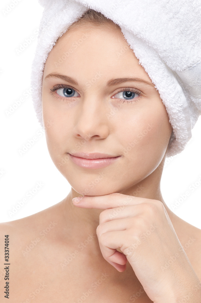beautiful girl with perfect skin and towel beautiful girl with perfect skin and towel