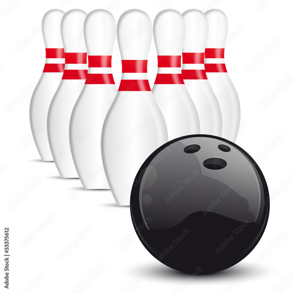 Vecteur Stock boule et quilles de bowling | Adobe Stock