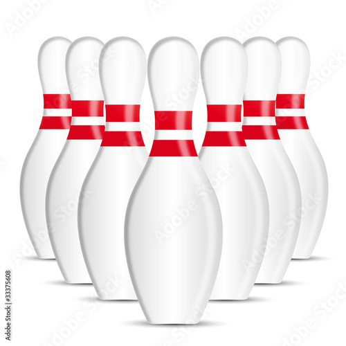 isolated bowling pins
