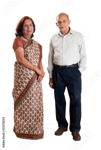 Senior Indian couple - isolated on white
