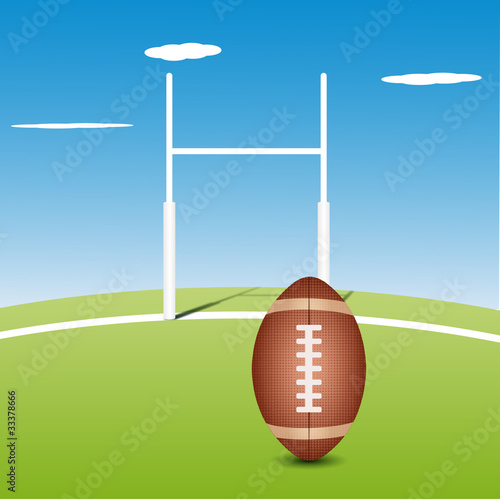 vecteur, terrain et ballon de rugby