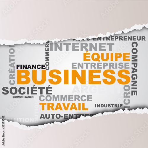 papier déchiré et mot business
