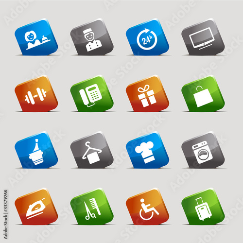 Cut Squares - Hotel icons